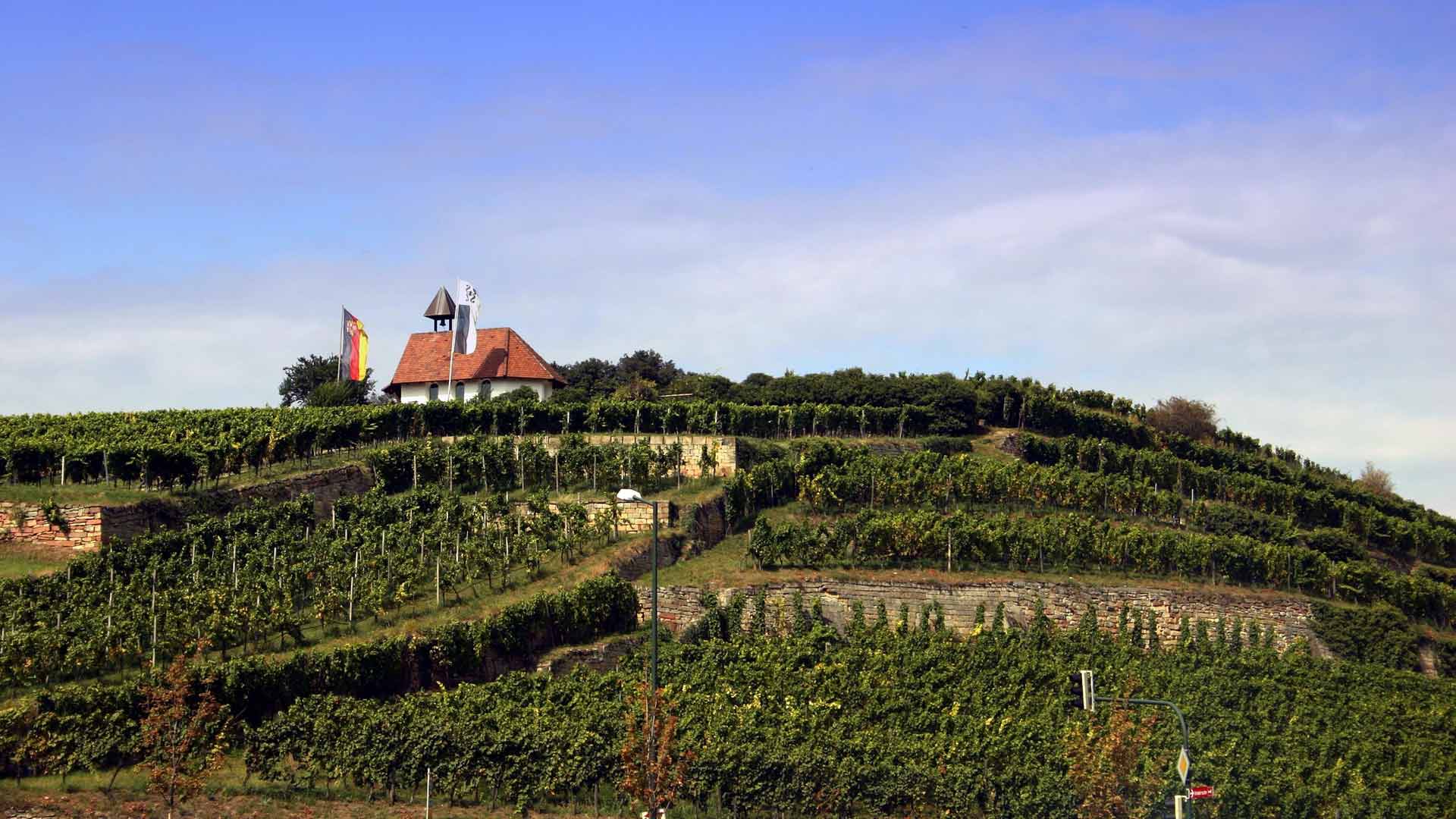 Kapelletjes in de wijnbergen bij Bad Dürkheim in de Pfalz